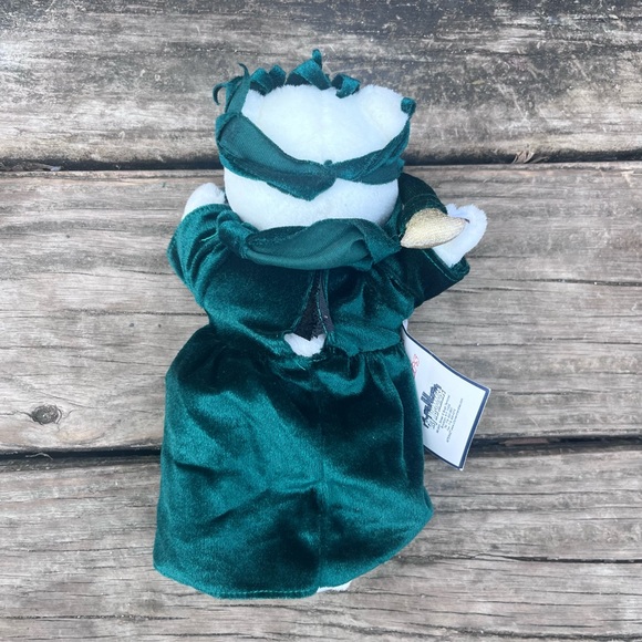 VINTAGE CITY MERCHANDISE STATUE OF LIBERTY POSABLE WHITE TEDDY BEAR W/ CASE BAG - Picture 4 of 14